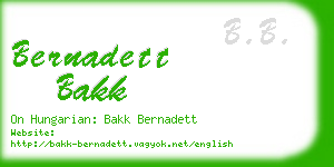 bernadett bakk business card